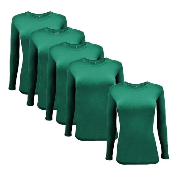 Natural Uniforms Under Scrub Tee Crew Neck Long Sleeve T-Shirt Underscrubs Tee Pack of 5