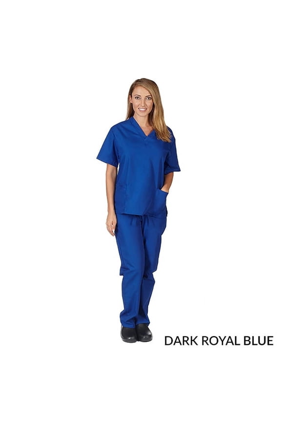 Unisex Solid V-Neck Medical Scrub Set, Style 101