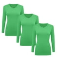 thumbnail image 1 of Natural Uniforms V-Neck Women's Underscrub Tee Long Sleeve T-Shirt 3 PACK (Light Green, Large), 1 of 5