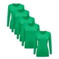 thumbnail image 1 of Natural Uniforms V-Neck Women's Underscrub Tee Long Sleeve T-Shirt 5 PACK (Green, X-Small), 1 of 5