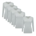 thumbnail image 1 of Natural Uniforms V-Neck Women's Underscrub Tee Long Sleeve T-Shirt 5 PACK (Heather Grey, 3X-Large), 1 of 3