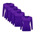thumbnail image 1 of Natural Uniforms V-Neck Women's Underscrub Tee Long Sleeve T-Shirt 5 PACK (Purple, Medium), 1 of 3