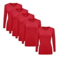 thumbnail image 1 of Natural Uniforms V-Neck Women's Underscrub Tee Long Sleeve T-Shirt 5 PACK (Red, Small), 1 of 3