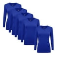 thumbnail image 1 of Natural Uniforms V-Neck Women's Underscrub Tee Long Sleeve T-Shirt 5 PACK (True Royal Blue, X-Small), 1 of 3