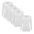 thumbnail image 1 of Natural Uniforms V-Neck Women's Underscrub Tee Long Sleeve T-Shirt 5 PACK (White, Medium), 1 of 3