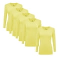 thumbnail image 1 of Natural Uniforms V-Neck Women's Underscrub Tee Long Sleeve T-Shirt 5 PACK (Yellow, X-Small), 1 of 5