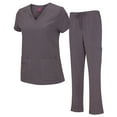 thumbnail image 1 of Natural Uniforms Women's Breathable Cool Stretch Fabric Scrub Top and cargo Pant Set, 1 of 4
