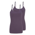 thumbnail image 1 of Natural Uniforms Women's Camisole Cotton Stretch Slim-Fit Cami Soft and Breathable Undershirt with Adjustable Strap Tank Top Multi Pack of 2 (Charcoal) X-Large, 1 of 1