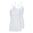 thumbnail image 1 of Natural Uniforms Women's Camisole Cotton Stretch Slim-Fit Cami Soft and Breathable Undershirt with Adjustable Strap Tank Top Multi Pack of 2 (White) Small, 1 of 8