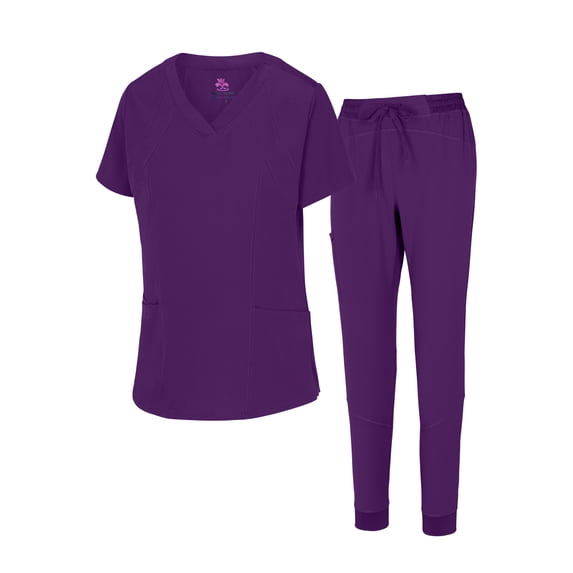 Natural Uniforms Women's Jogger Scrub Set 8 Pocket Cool Stretch Uniform Set