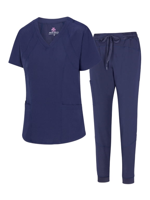 Women's Jogger Scrub Set 8 Pocket Cool Stretch Uniform Set