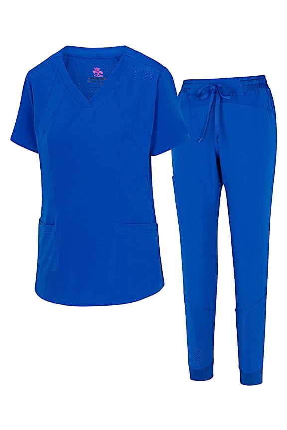Women's Jogger Scrub Set 8 Pocket Cool Stretch Uniform Set