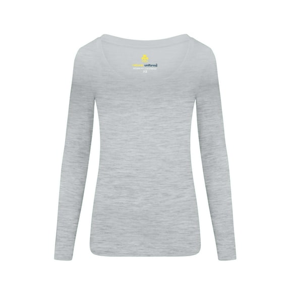 Natural Uniforms Women's Long Sleeve Scoop-Neck T-Shirt Under Scrub (Heather Grey, X-Small)