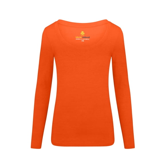 Natural Uniforms Women's Long Sleeve Scoop-Neck T-Shirt Under Scrub (Orange, X-Large)