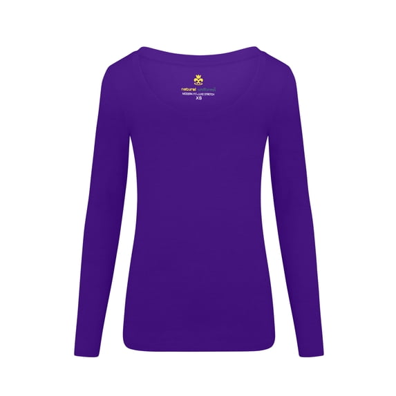 Natural Uniforms Women's Long Sleeve Scoop-Neck T-Shirt Under Scrub (Purple, X-Small)