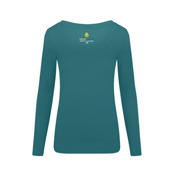 Natural Uniforms Women's Long Sleeve Scoop-Neck T-Shirt Under Scrub (Teal, Medium)