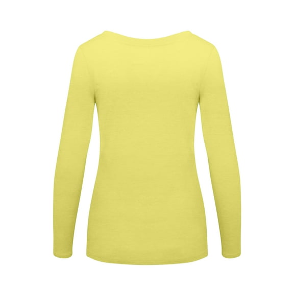 Natural Uniforms Women's Long Sleeve Scoop-Neck T-Shirt Under Scrub (Yellow, XXX-Large)