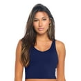 thumbnail image 1 of Natural Uniforms Women’s Longline Wirefree Padded Medium Support Sports Bra (Medium, True Navy Blue), 1 of 5