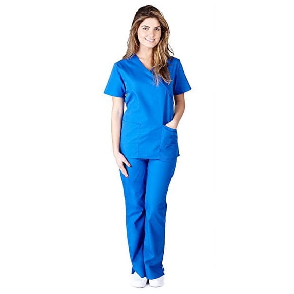 Natural Uniforms Women's Mock Wrap Tie Back Scrub Set, Style MM001