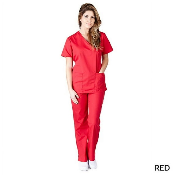 Natural Uniforms Women's Mock Wrap Tie Back Scrub Set, Style MM001