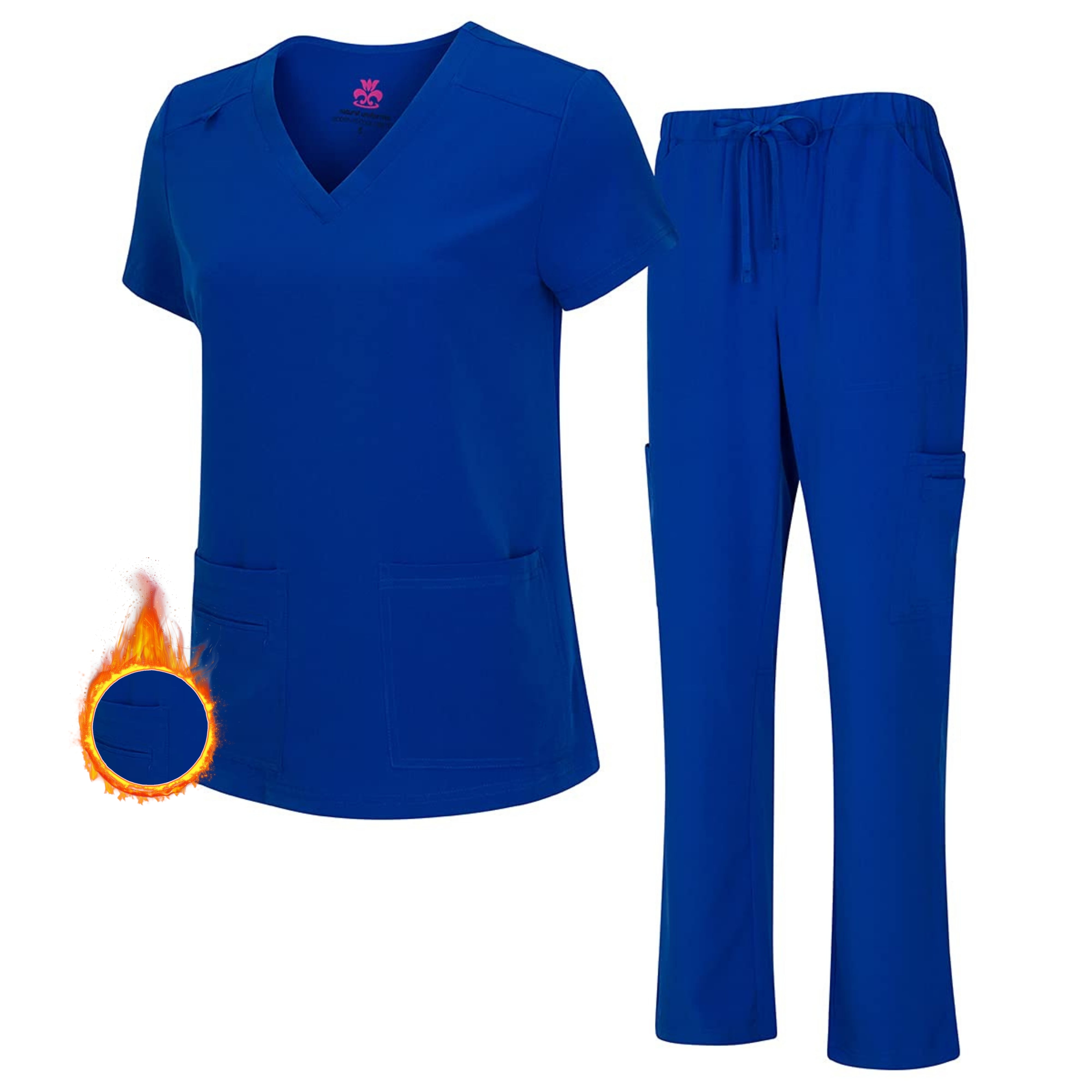 Natural Uniforms Women's PETITE Scrub Set Breathable Cool Stretch