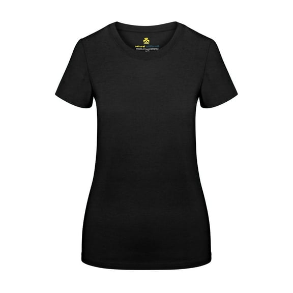 Natural Uniforms Women's Short Sleeve Round-Neck T-Shirt Under Scrub (Black, Medium)