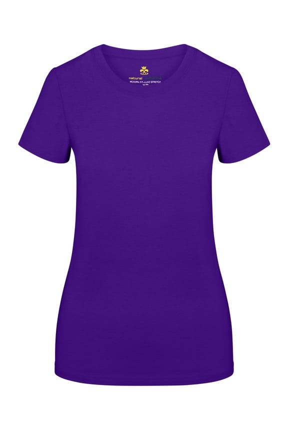 Women's Short Sleeve Round-Neck T-Shirt Under Scrub (Purple, XX-Large)
