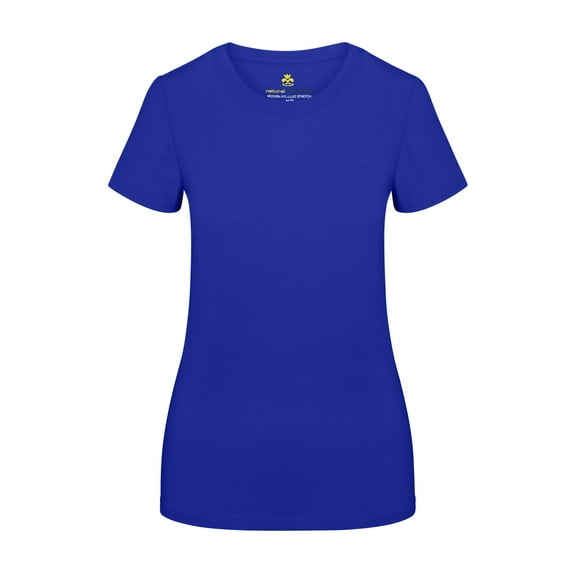 Natural Uniforms Women's Short Sleeve Round-Neck T-Shirt Under Scrub (True Royal Blue, Medium)