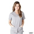 thumbnail image 1 of Natural Uniforms Women's Ultra Soft Stretch Drop-Neck 2 Pocket Scrub Top 8117 (Grey, Medium), 1 of 3