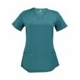 thumbnail image 1 of Natural Uniforms Women's Ultra Soft Stretch Drop-Neck 2 Pocket Scrub Top 8117 (Teal, XXX-Large), 1 of 3