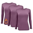 thumbnail image 1 of Natural Uniforms Women's Under Scrub Tee Crew Neck Long Sleeve T-Shirt Pack of 3 (Argyle Purple, XX-Small), 1 of 6