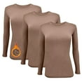 thumbnail image 1 of Natural Uniforms Women's Under Scrub Tee Crew Neck Long Sleeve T-Shirt Pack of 3 (Chocolate Malt, 2X-Large), 1 of 6