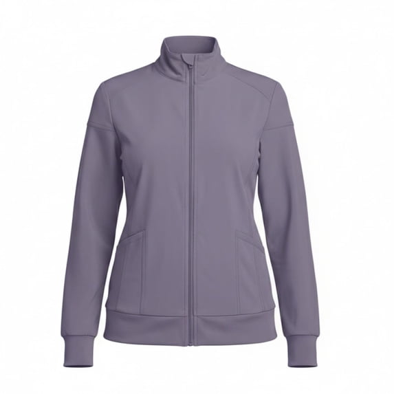 Natural Uniforms Women’s Zip-Front Warm-Up Jacket – 4-Way Stretch, Moisture-Wicking, Contemporary Fit–Medical Scrubs Jacket (Charcoal, Small)