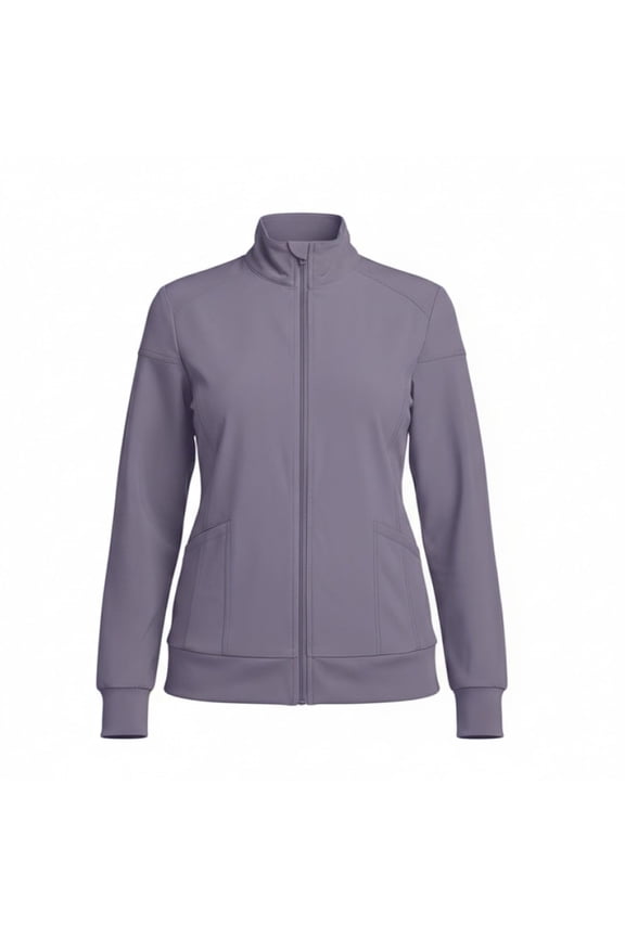 Women’s Zip-Front Warm-Up Jacket – 4-Way Stretch, Moisture-Wicking, Contemporary Fit–Medical Scrubs Jacket (Charcoal, X-Large)