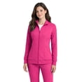 thumbnail image 1 of Natural Uniforms Women’s Zip-Front Warm-Up Jacket – 4-Way Stretch, Moisture-Wicking, Contemporary Fit–Medical Scrubs Jacket (Hot Pink, X-Small), 1 of 2