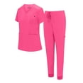 thumbnail image 1 of Natural Uniforms Womens 10 Pocket Cool Stretch Jogger Scrub Set with Regular and Petite Sizes (Hot Pink, Medium), 1 of 6