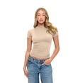 thumbnail image 1 of Natural Uniforms Womens Buttery Soft, Super Stretch Y2K Long Sleeve Baby Tee Crop Top (Sun Kiss, XX-Small), 1 of 6