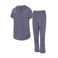 thumbnail image 1 of Natural Uniforms Womens Cargo Scrub Set 11 Pocket Cool Stretch Medical Scrub Top and Pants (Charcoal, X-Small), 1 of 6