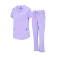 thumbnail image 1 of Natural Uniforms Womens Cargo Scrub Set 11 Pocket Cool Stretch Medical Scrub Top and Pants (Lavender, X-Small), 1 of 6