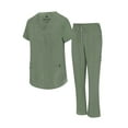 thumbnail image 1 of Natural Uniforms Womens Cargo Scrub Set 11 Pocket Cool Stretch Medical Scrub Top and Pants (Olive, Medium), 1 of 6