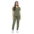 thumbnail image 1 of Natural Uniforms Womens Essential Cool Stretch Jogger Scrub Set (3X-Large, Olive), 1 of 6