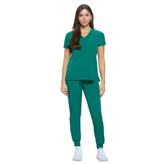 Natural Uniforms Womens Essential Cool Stretch Jogger Scrub Set (XX-Large, True Hunter Green)
