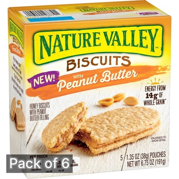 Natural Valley Peanut Butter Biscuits (Pack of 6)