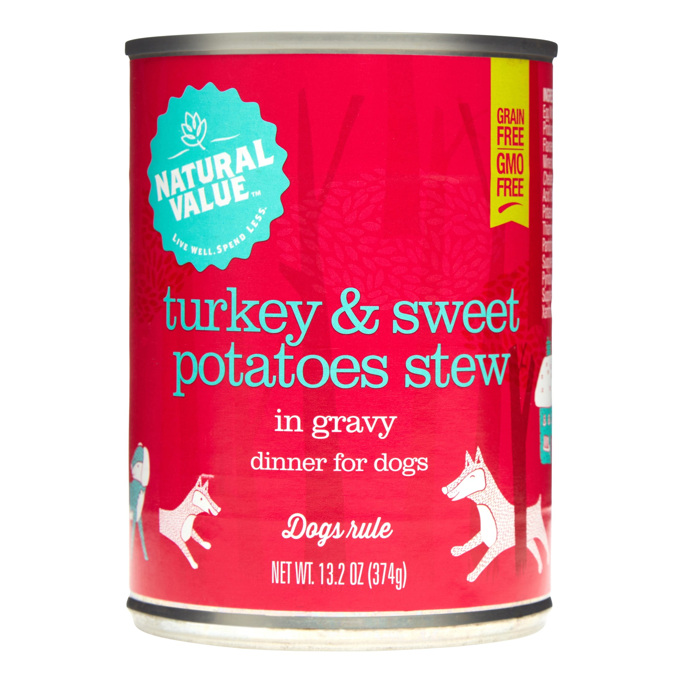 Natural Value NonGMO Dog Food, Turkey & Sweet Potatoes Stew, 13.2 Oz