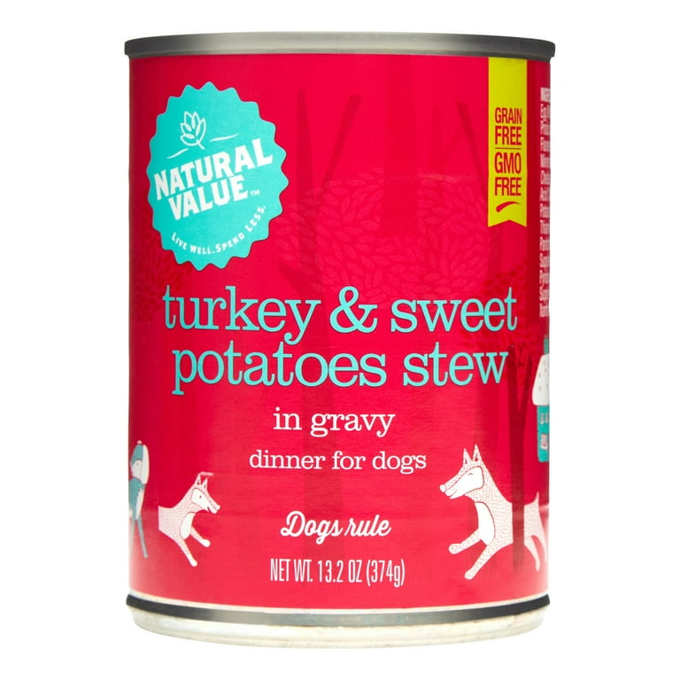 Natural Value Non GMO Dog Food Turkey Sweet Potatoes Stew 13.2