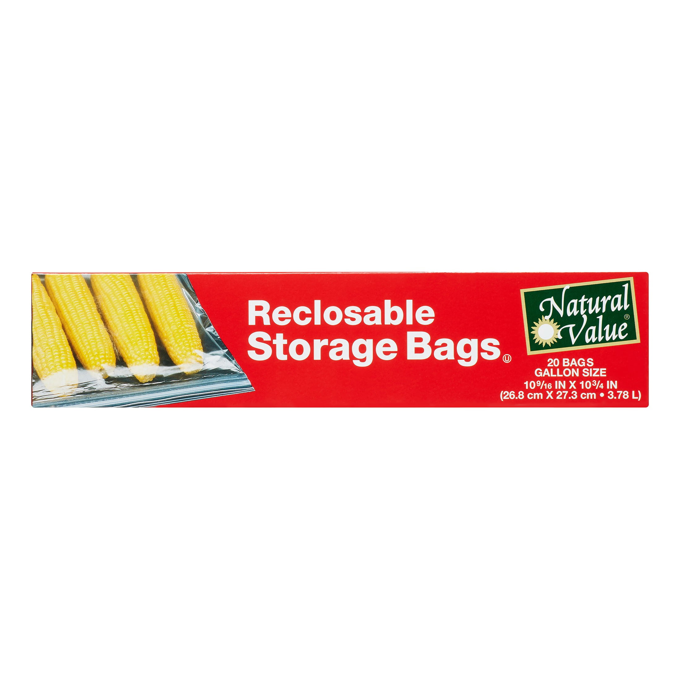 Natural Value Reclosable Storage Bags, Gallon, 20 Ct