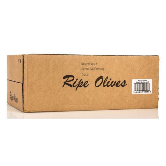 Natural Value Sliced Black Olives, #10 can-6 x 55 oz