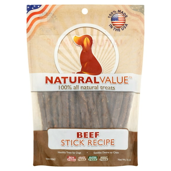 Natural Value Soft Chew Healthy Dog Treats, Beef Sticks. 14 Oz.