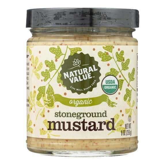 Natural Value Stone Ground Mustard, Organic-12 x 9 oz