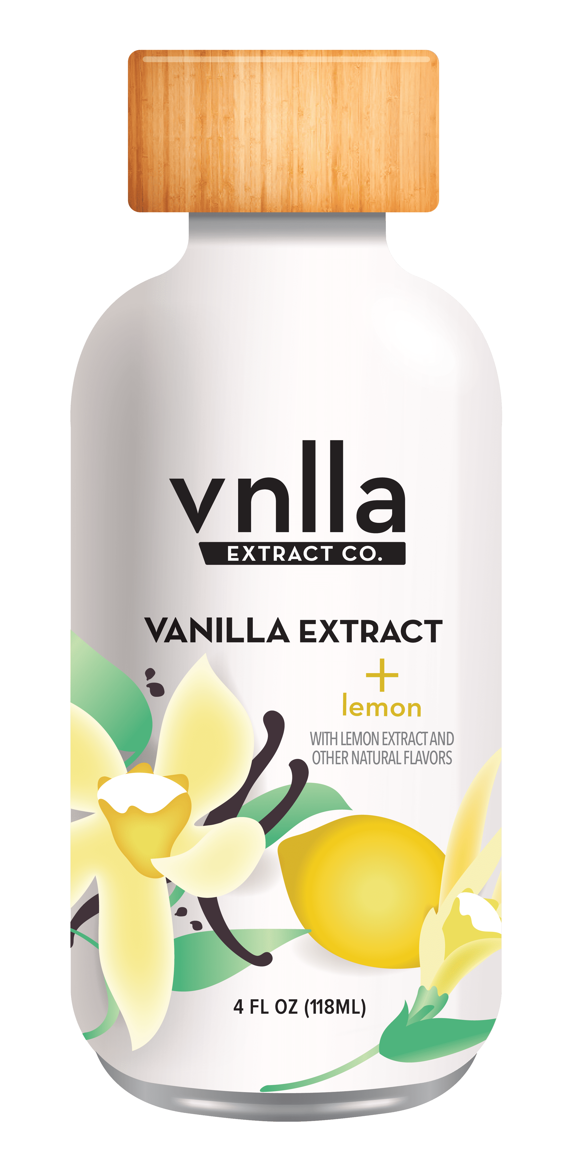All Natural Vanilla Extract + Lemon 4oz - vnlla Extract Co. - Sustainably Sourced from Madagascar | No Artificial Flavors, Colors or Added Sugar |Perfect for Baking Cake, Cookies, And Bread.